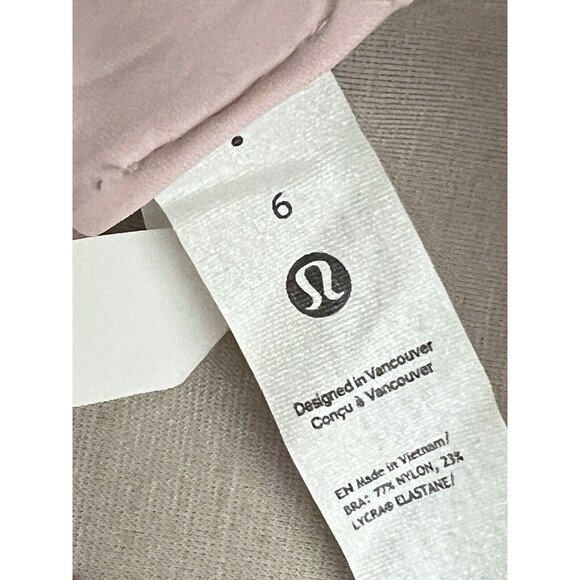 Lululemon Energy High Neck Longline Bra *Zip FUSP Flush Pink Sz 6 New - Picture 5 of 5